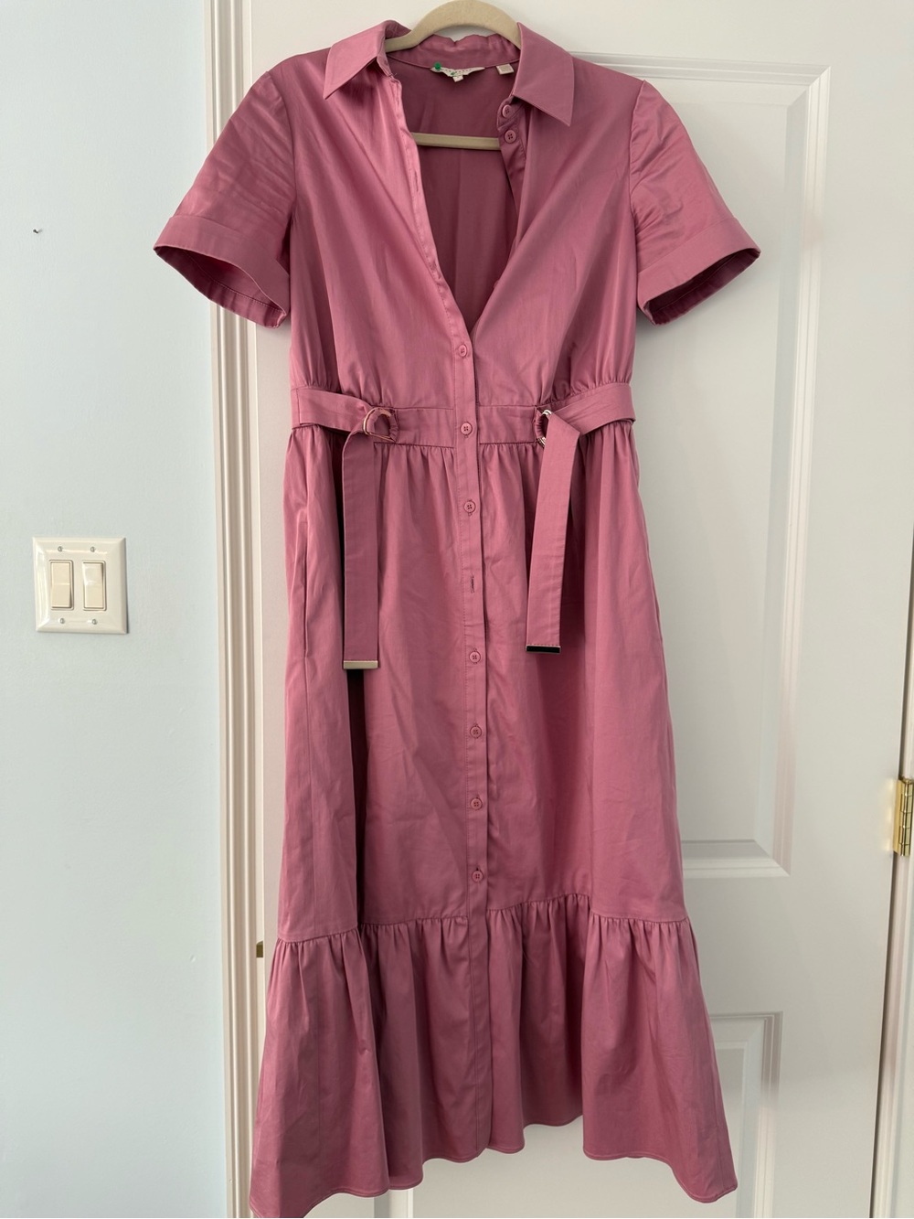Ted Baker tiered pink midi dress